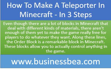 How To Make A Teleporter In Minecraft